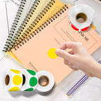 1 Inch 4 Colored Dot Stickers, 2000PCS Round Sticker Label Dots Red-yellow-blue-green 4Colors-2000PCS