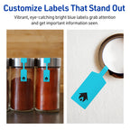 Avery® Printable Barbell Labels, Sure Feed® Technology, 1/2" x 2-1/2", Bright Blue Labels, Laser/Inkjet Printable, 1,800 Total, Great for Jewelry and Cords 1,800 labels
