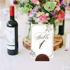 Tinoaly 30pcs Wooden Table Number Stands(Brown, White)