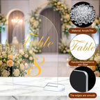 Arch Wedding Table Numbers 1-30 with Stands, 6"×4"Gold Table Numbers