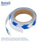 ACROPIX Universal 2.5cmx9m Blue and White Arrow Car Reflective Stickers Reflective Tape Safety Warning Reflective Protector - Pack of 1