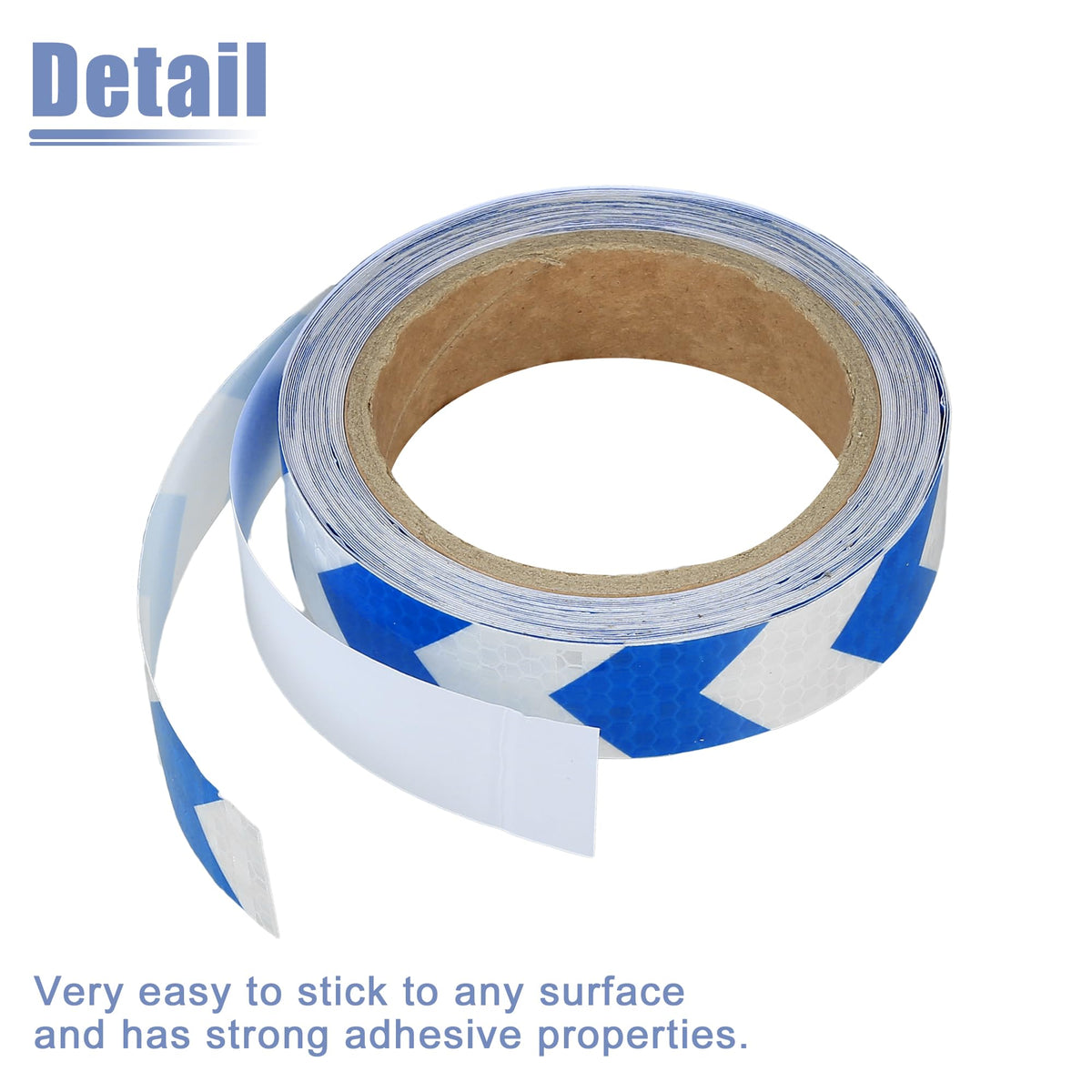 ACROPIX Universal 2.5cmx9m Blue and White Arrow Car Reflective Stickers Reflective Tape Safety Warning Reflective Protector - Pack of 1