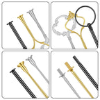 9 Sets 3 Tier Tray Hardware Kit Cake Stand Hardware for DIY Serving Stand, Tiered Plate with Round Crown Sunflower Style in Gold Silver Black, Heavy Metal Fittings for Dessert Cupcake Fruit Tray