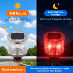 Aolyty Solar Strobe Warning Light, Alternating Red and Blue LED Clamp Base