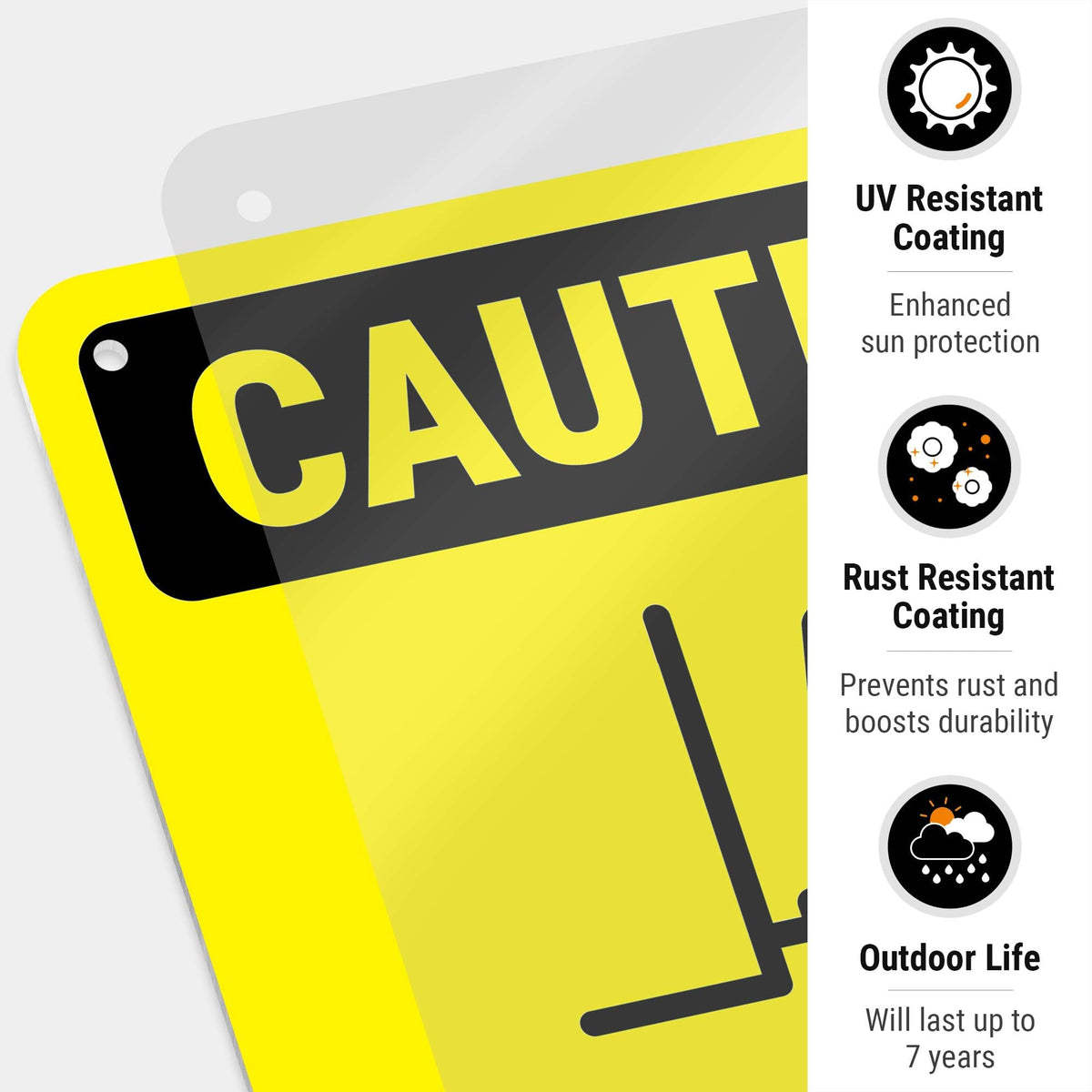 Caution Look Out for Forklifts Bilingual with Graphic OSHA Sign, 10x7 Inches, Rust Free .040 Aluminum, Fade Resistant, Made in USA