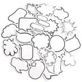 90pcs Dialog Box Paper Stickers, Assorted Shape Funny Sticky Note, Self- Adhesive Writable Label Decals Memo Sticker for Diary Planner Scrapbook Album Notebook Calendar- White & Black