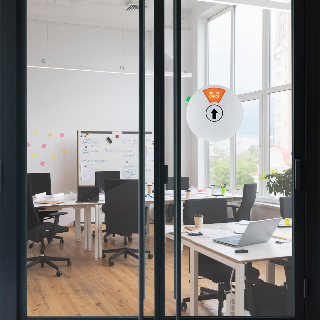 4 Pcs Office Door Sign, White Rotating Status Door Sign with 6 Options