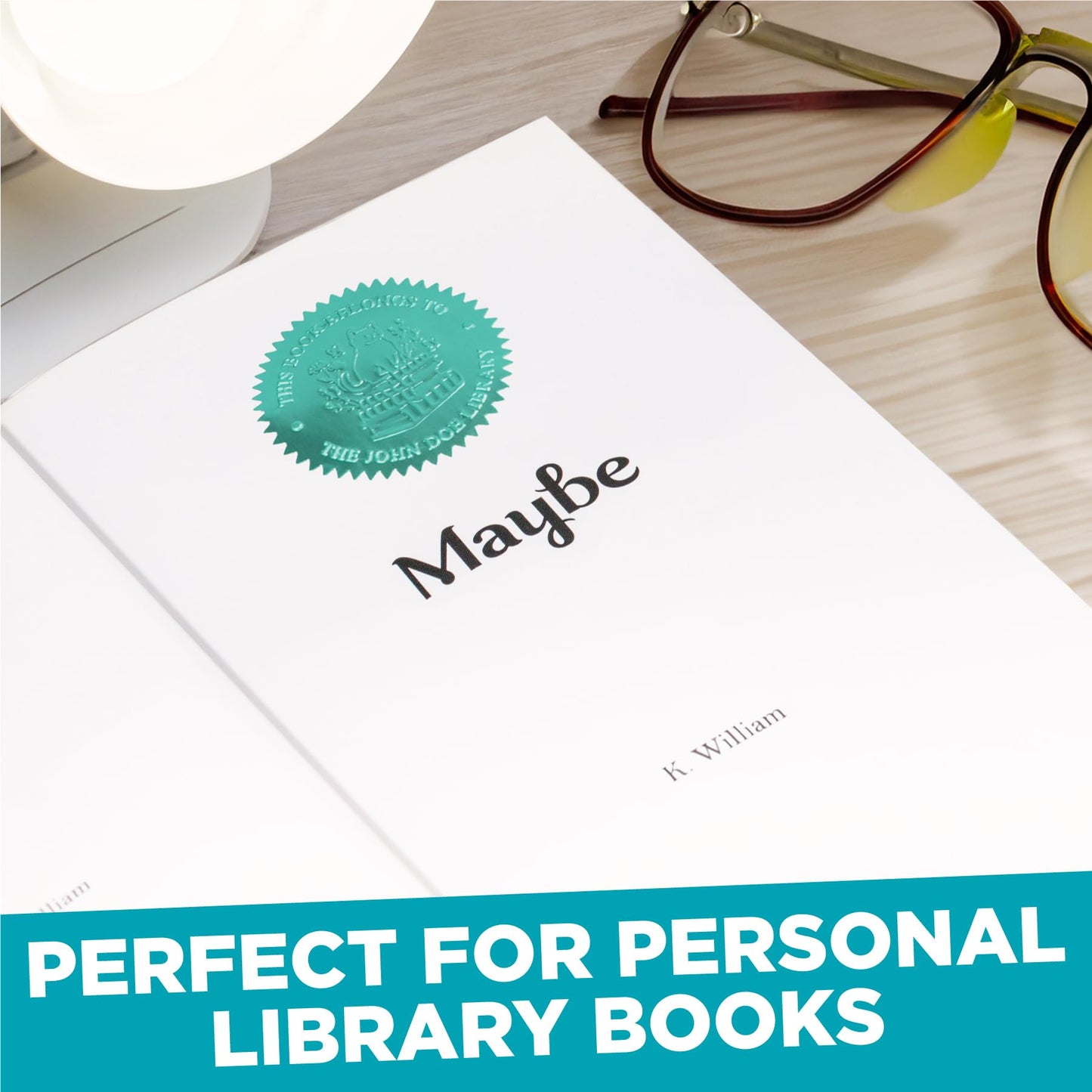 MaxMark 1.75" Self Adhesive Glossy Turquoise Seal Labels for Certificates, Library, Notary Embossing Seals - 100 Count 1.75" diameter