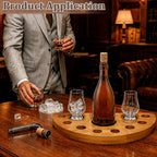 BENECREAT Wooden Cork Display for Blantons, Half Moon Shape Cork Holder, Wooden Display Stand with 8 Holes for Whiskey Stopper Collection Home Bar Decor
