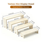 2 Set Wooden Tiered Risers Display Stands,Large Wood Display Risers,Stackable Wooden Cupcake Stand Tiered Riser Display Stands,for Vendor Events,Food Display Risers for Party,2 Set 4 Tiered(Nature) Nature