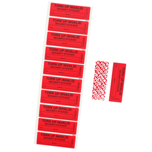 100Pcs Tamper Evident Security Labels 1x3 inch Red Complete Transfer Tamper Proof Stickers Safety Torn up Invalid Seals Tape (Red-100Pcs)