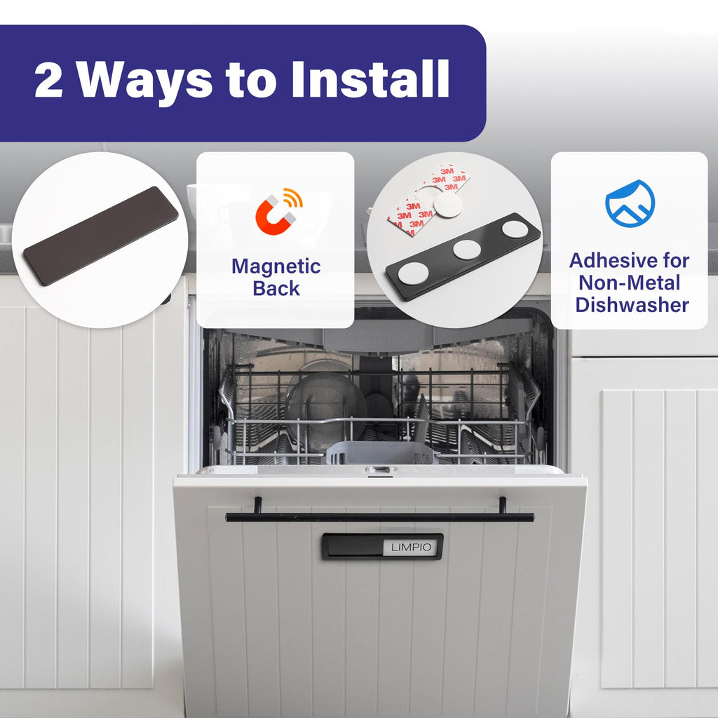 Dishwasher Magnet Clean Dirty Sign - Stainless Steel Dishwasher Magnetic Sign - Clean & Dirty Dishwasher Slider Easy to Indicator -Black Spanish Spanish - Black