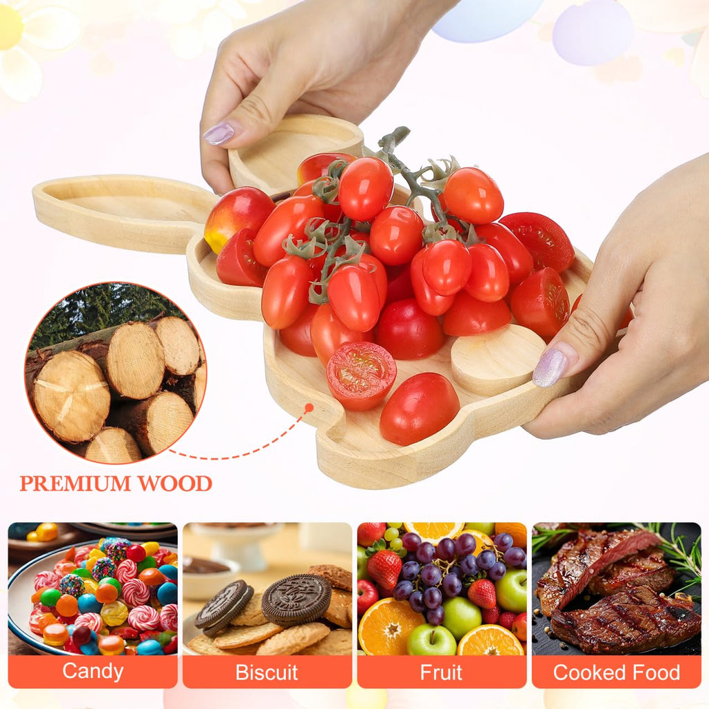 Garneck Bunny Charcuterie Board: 28.5 cm Wooden Easter Tray
