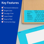 Avery Printable Rectangle Labels, Sure Feed Technology, 4" x 6", Bright Blue Labels, Print-to-The-Edge, Laser/Inkjet Printable, 40 Total, Great for Shipping and Packaging 40 labels
