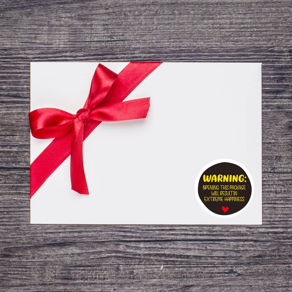 Wailozco Warning Opening This Package Will Stickers, thank you stickers, handmade seals, small shop labels, 500 per roll