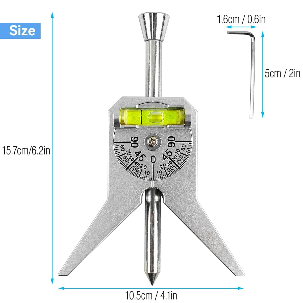 Pipe Center Finder Punch Tool, Fitting Tools, Stainless Steel Center Punch Tool, with Adjustable Dial Bubble Protractor, Pipe Marker for 1/2" or Larger, Marking and Positioning for Pipe Fitters