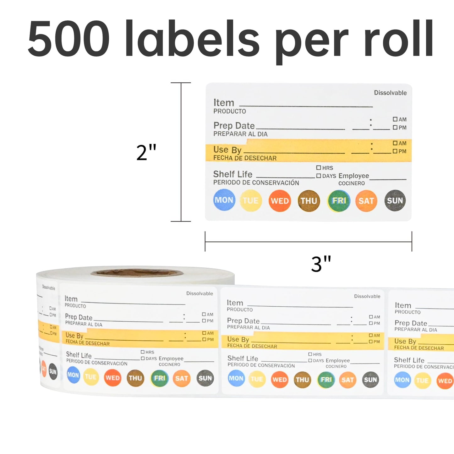 L LIKED Dissolvable Food Labels 2”x 3" No Residue Food Storage Labels for Kitchen，Washable Mason Jar Labels, Bottle Labels Easy to Write -500 Labels(Matte White… 2X3 Inches 500 Labels