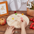 PH PandaHall 90 Holes Wooden Skewer Holder Food Display Stand Kabobs Appetizer Displays Round Fruit Skewers Board Dessert Lollipop Holder for Parties Birthday Barbecues Cocktai Picnic Catering
