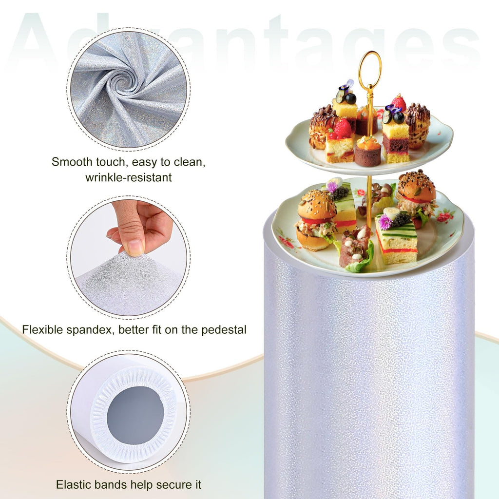 uxcell Set of 3 Cylinder Spandex Stand Cover White-S/M/L