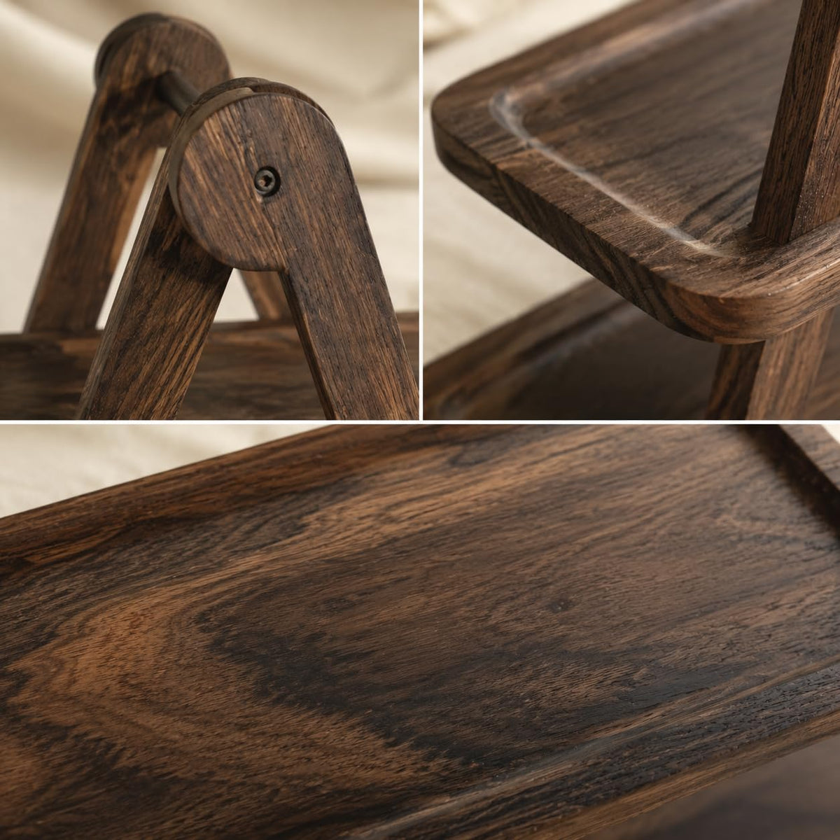 3 Tier Wooden Serving Platter，Fruit Bread Display Bowl Tray，Farmhouse Decor