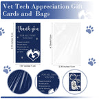 XunYee 15 Sets Vet Tech Week Gifts Bulk Veterinary Thank You Cards Keychain