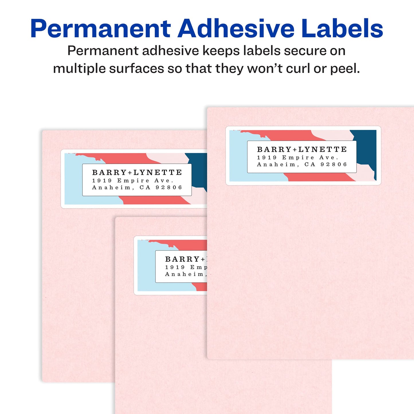 Avery ID Labels, Sure Feed Technology, Permanent Adhesive, 2" x 2-5/8", 225 Labels (6572) & Easy Peel Printable Address Labels with Sure Feed, 1" x 2-5/8", White, 750 Blank Mailing Labels (18260) Labels + Labels, (18260)