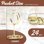 Table Number Holders, 24PCS Mini Place Card Holders-Gold