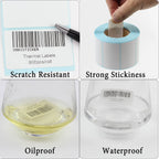 Self Adhesive Label Sticker 4 Rolls, Blank White Rectangle Address Thermal Label Roll Sticky Write On Note Mark for Office Kitchen Printer