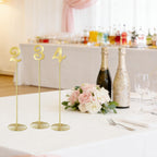 10 Pcs Metal Table Numbers with Sturdy Holder Base 12 Inch Stainless Steel Party Desk Figure Gold 1-10 Table Numbers for Wedding Reception Party Banquet Catering Event