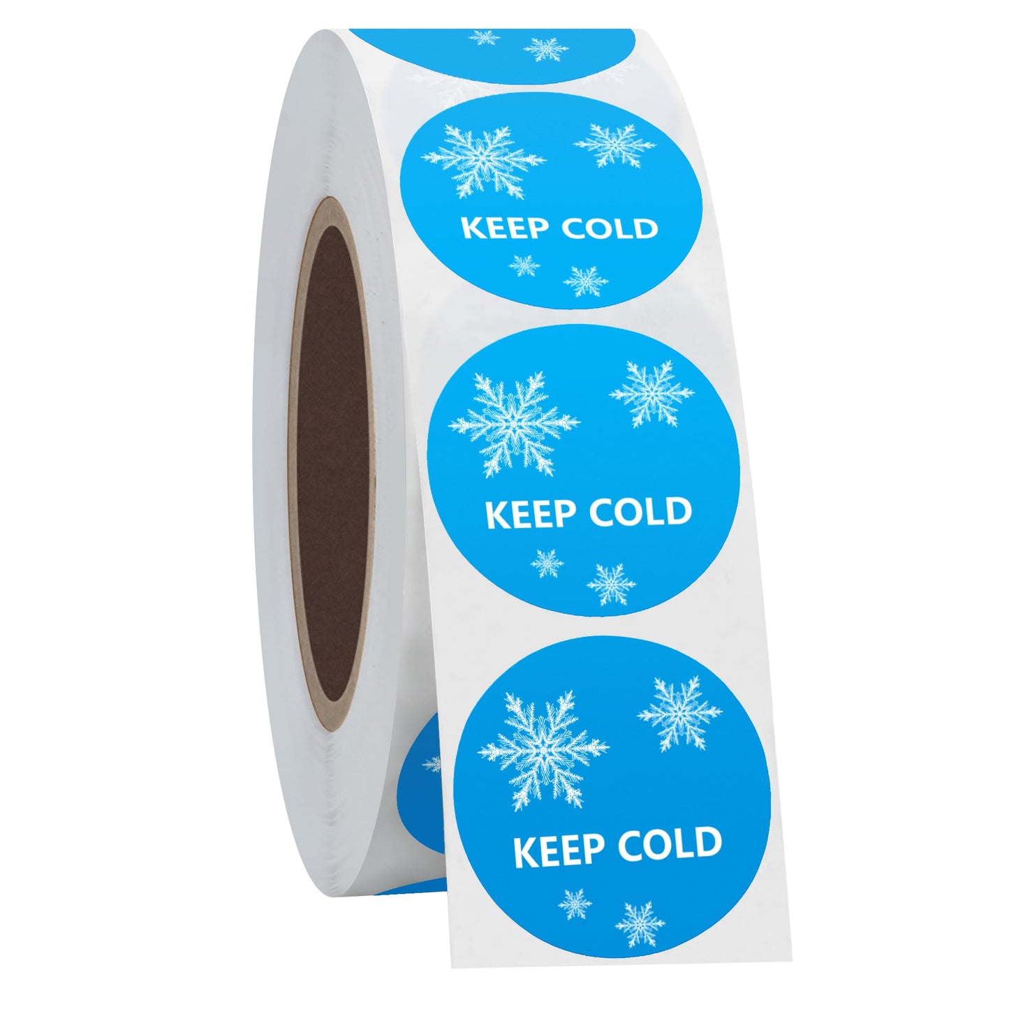Hybsk 1 inch Keep Cold Freezer Stickers with Snow Total 1,000 Labels Per Roll