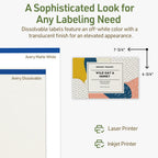 Avery Dissolvable Rectangle Labels, Sure Feed Technology, 4.75" x 7.75", Matte White, Print-to-The-Edge, Laser/Inkjet Printable, 50 Labels Total