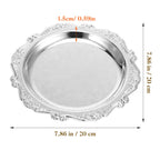 PRETYZOOM Silver Iron Serving Tray 20.00X20.00X1.50cm Decorative Tray