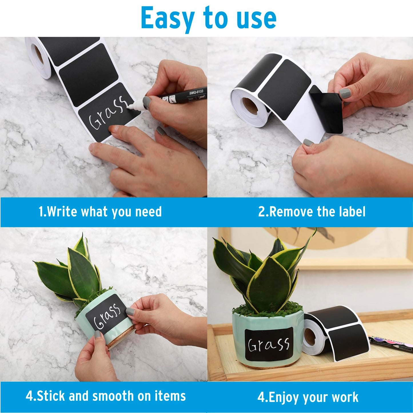 180pcs Chalkboard Labels Sticker Reusable Blackboard Sticker with White Chalk Marker Waterproof Chalkboard Sticker Rectangle Chalkboard Labels for Containers, Mason Jars, Food Storage Rectangular-180 Pcs