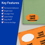 Avery Printable Oval Labels, Sure Feed Technology, 2" x 3-1/3", Bright Orange Labels, Print-to-The-Edge, Laser/Inkjet Printable, 320 Total, Great for Soaps and Candles 320 labels