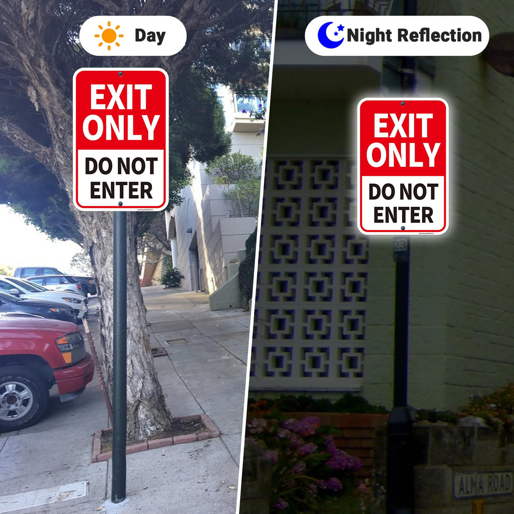 Large (2 Pack) Exit Only Sign, 18"x12" Do Not Enter Sign