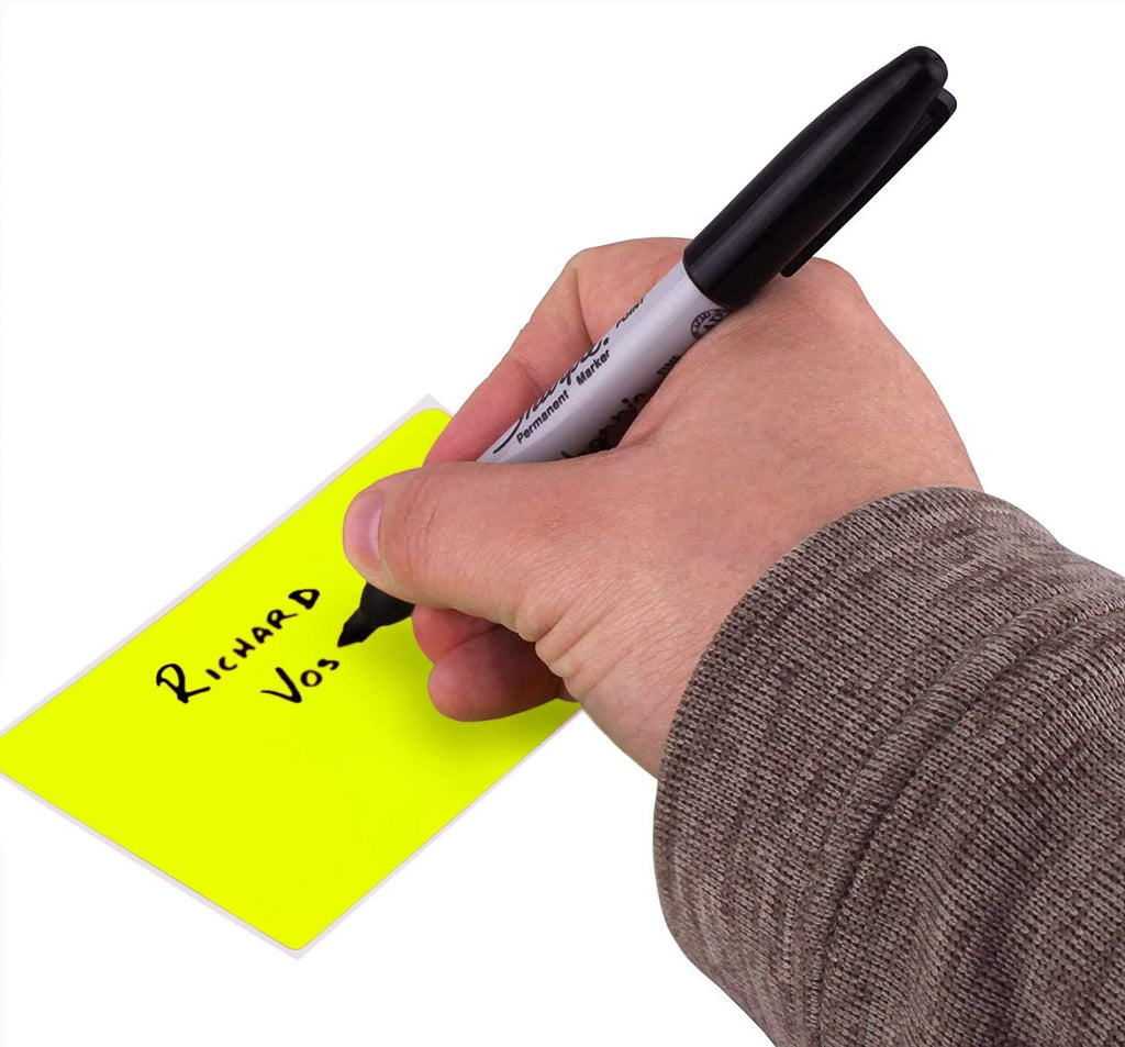 ChromaLabel fluorescent yellow 3x5 inch permanent color-coding rectangle labels on a roll, 250 stickers per roll for organization.