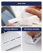 TZe-241 Label Maker Tape 18mm 0.7 Laminated White Replacement for Brother P-Touch Label Maker Refills TZe241 Black on White 3/4 Inch TZe Tz Tape Work with Brother PT-D400 PTD410 PTD600, 4-Pack