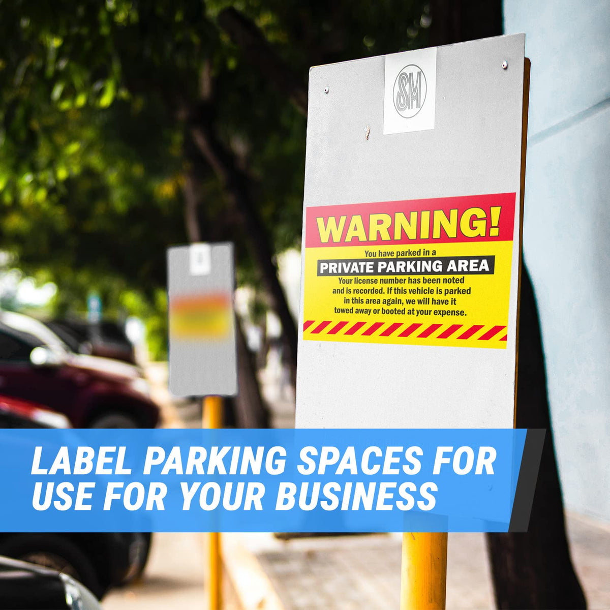 Private Parking Area Warning Labels (9 x 6 inch, Yellow - 300 Labels) Will Be Towed Stickers - You are Parked Illegally Stickers, Parking Notice Tow Away Sign, HOA Notice (Hard to Remove)