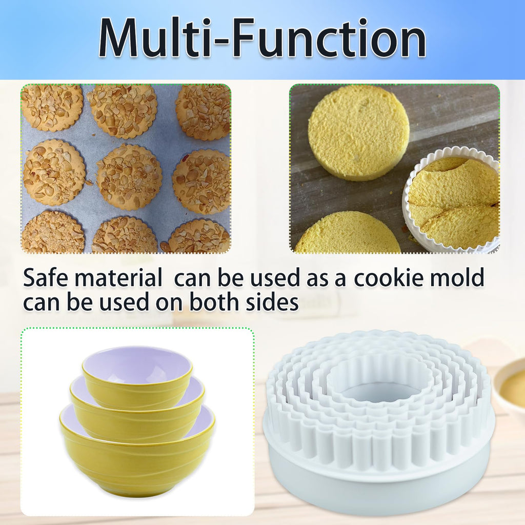 12 Pieces Display Stands for Pyrex Round Bowls Risers for Pyrex Bowls Stacker Stacking Rings for Cabinet White