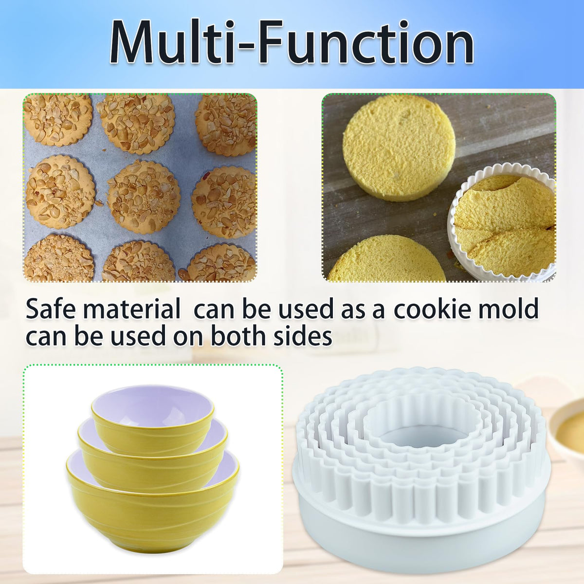 12 Pieces Display Stands for Pyrex Round Bowls Risers for Pyrex Bowls Stacker Stacking Rings for Cabinet White