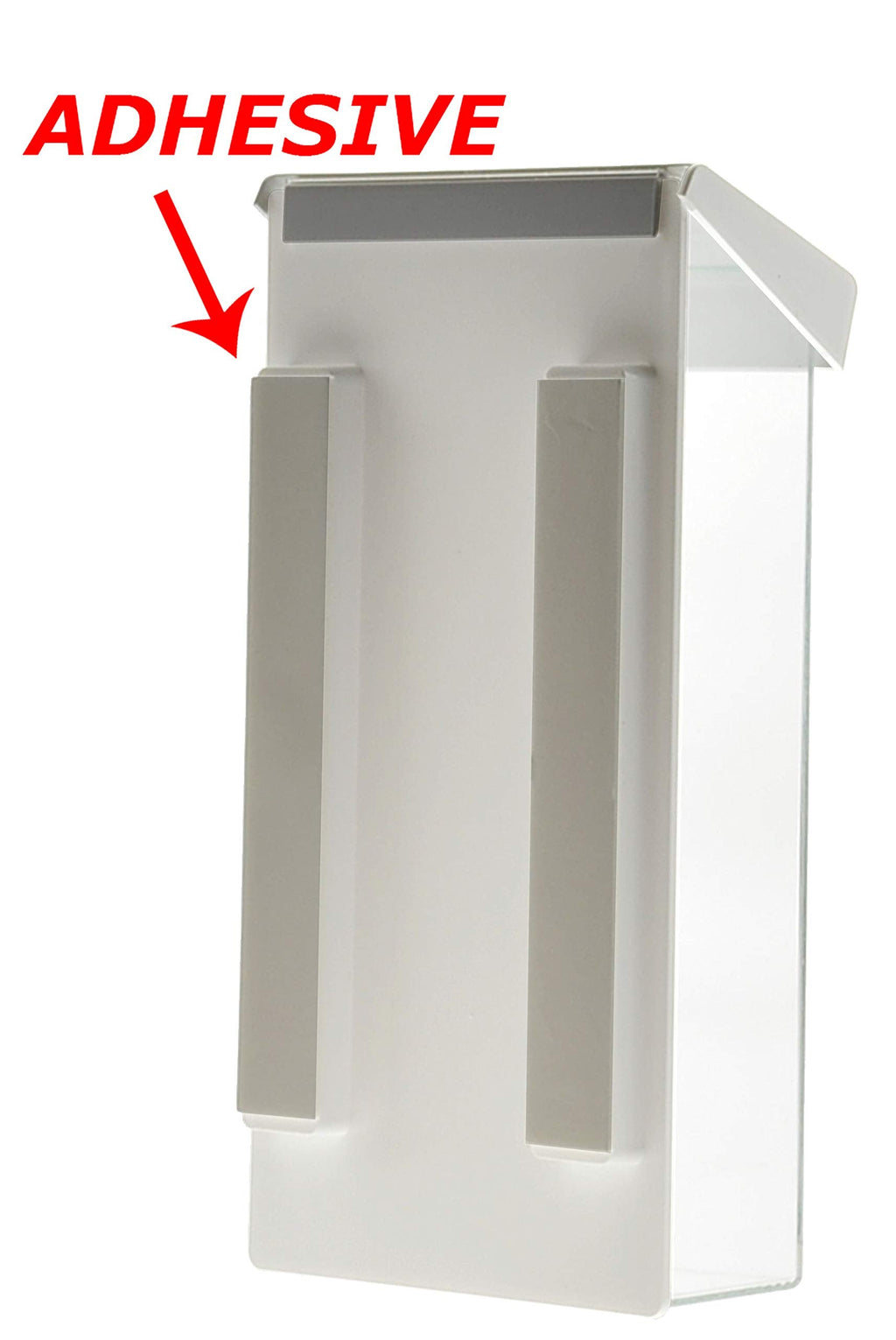 Marketing Holders Outdoor Brochure Holder Box Clear with White Lid Holds 4" x 9" Trifolds Real Estate Sheets Pamphlets Menus for Sign Store Front Display Take One Caddy 1 4"W x 9"H Clear with White Lid