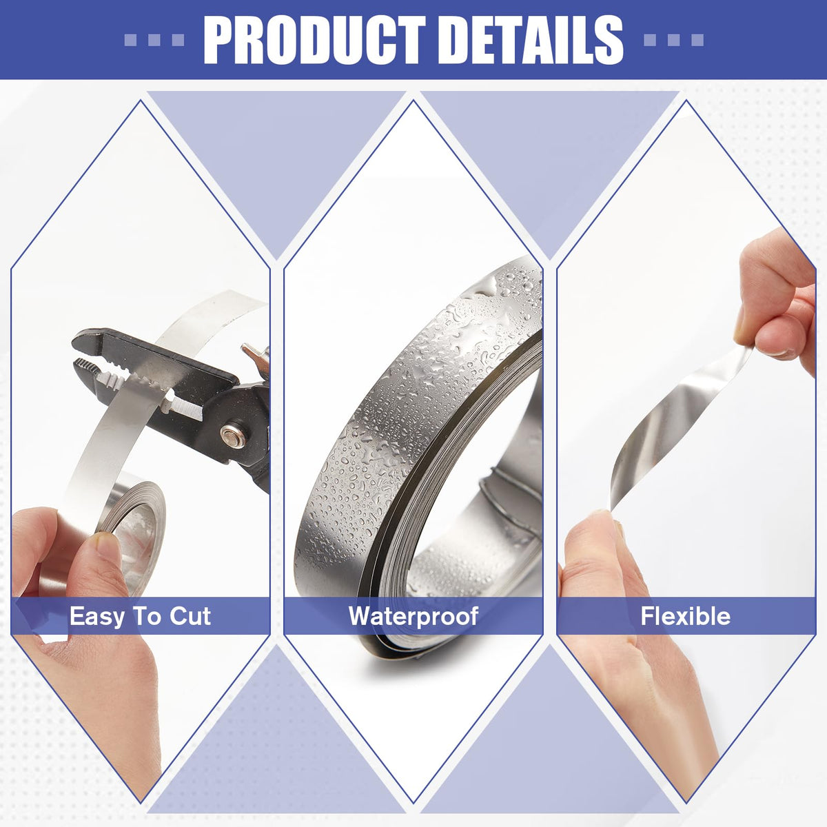 Yaocom 2 Pcs 1/2" x 21 ft Stainless Steel Embossing Tape Compatible with Dymo M1011/m11, Non-Adhesive Metal Label Tape for Electricians, Contractors, Farms, Tools, Cables & Equipment (Silver) Silver