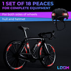 LOOM® Reflective Stickers for Bikes Rims | 18pc Brilliant-Red