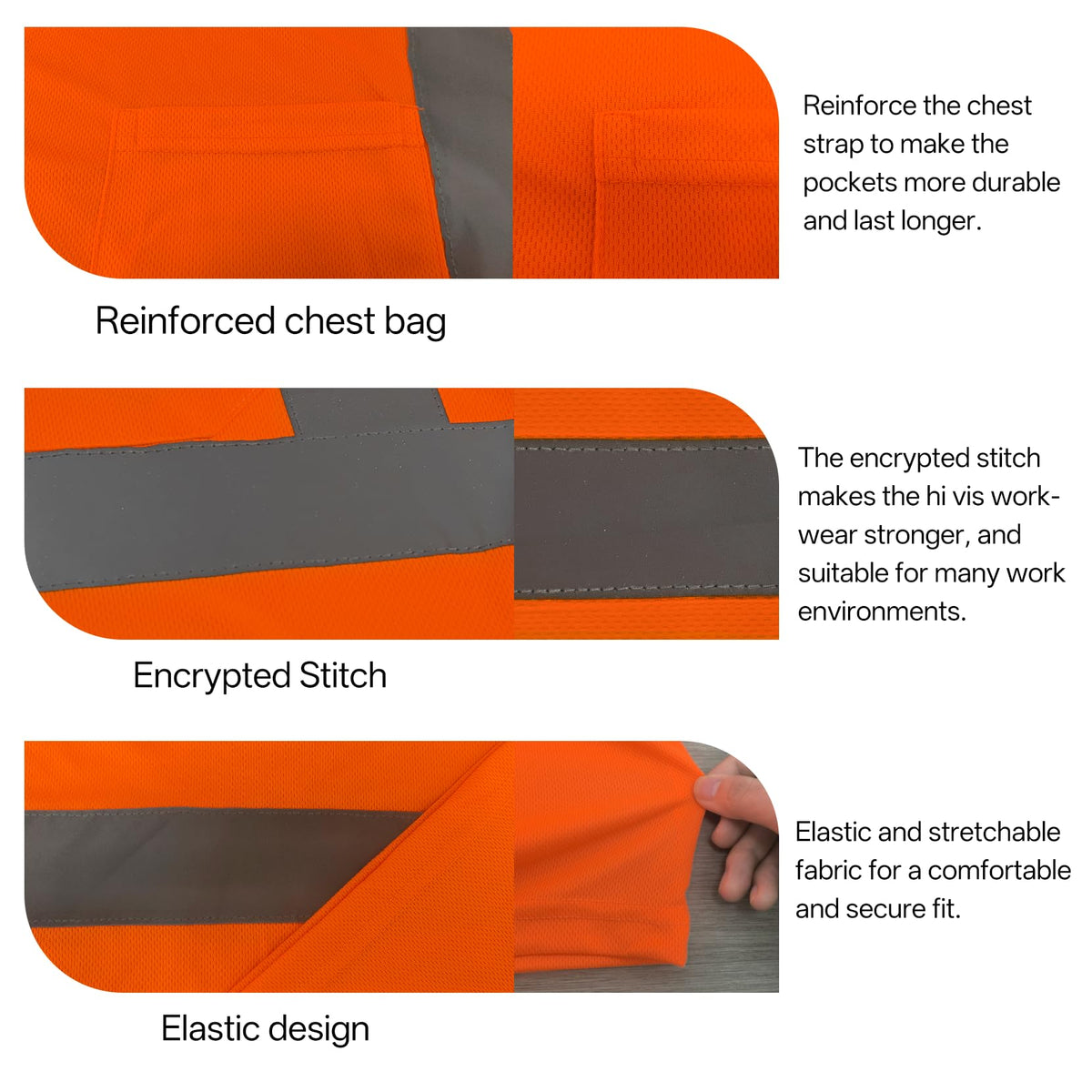 wefeyuv High Visibility Shirts for Men & Women, Short Sleeve Class 2 Safety T Shirts with Reflective Strips and Pocket, Durable & Breathable for Construction Work Use, Orange, 2XL XX-Large Hi-vis Orange-1