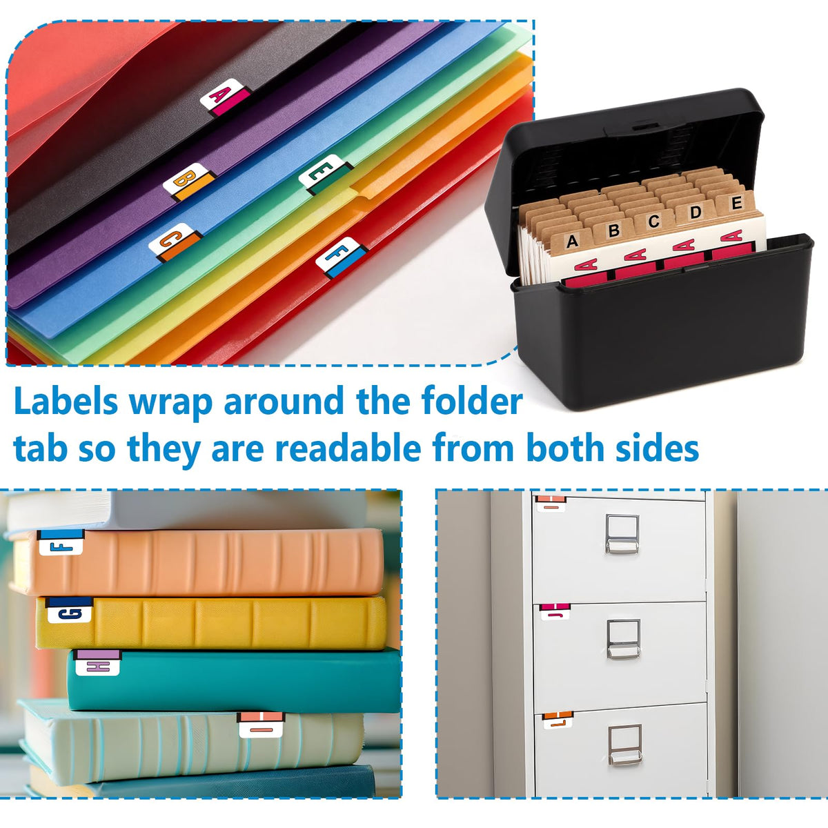 1512 Pcs Alphabet Labels for File Folders A to Z Labels File Organization A to Z Set with File Box 221