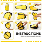 Sabary 4 Pcs 24'' Pop up Caution Wet Floor Sign Kit Dry Erase 4 Sided Blank
