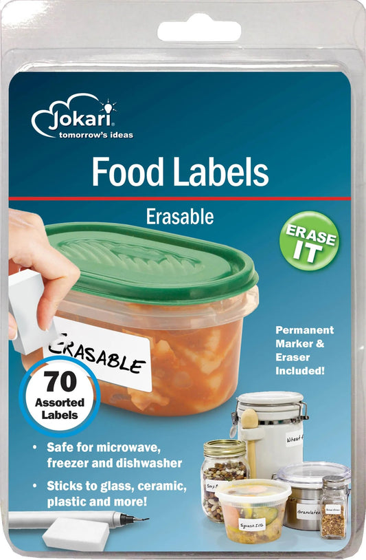 Jokari Label Once Erasable Food Labels with Markers
