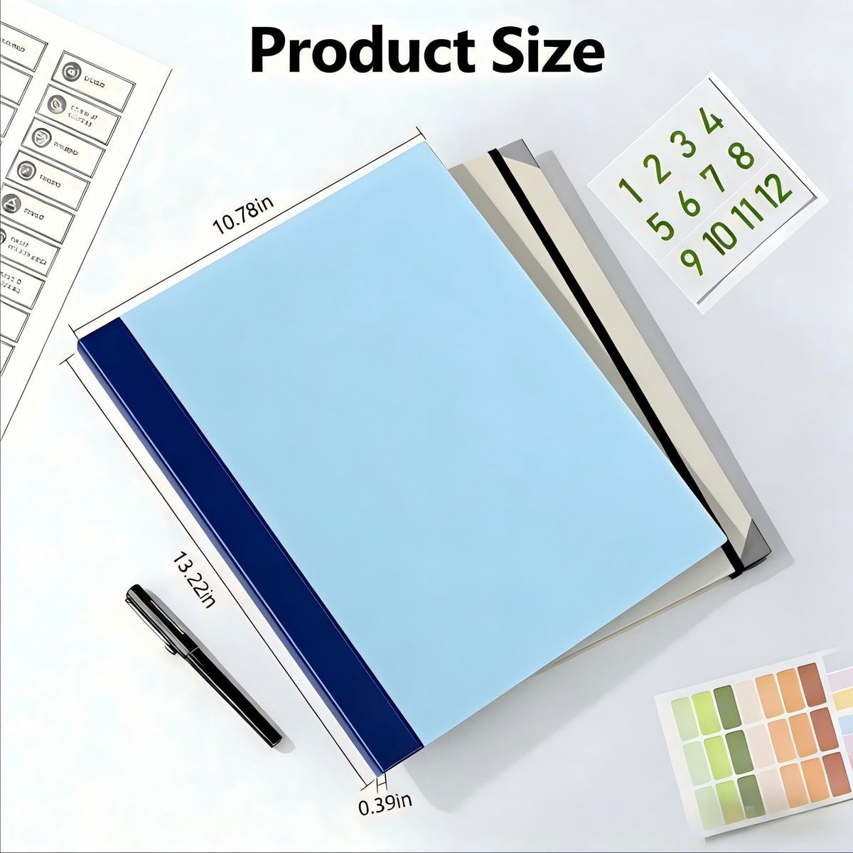 GANGZI The Life Book Document Organizer Binder(Blue) Blue