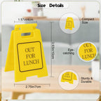 Funny Office Gag Gifts Out for Lunch Mini Desk Sign Cubicle Decor for Coworker Teammate Employee Boss Desk Accessories(Out for lunch)