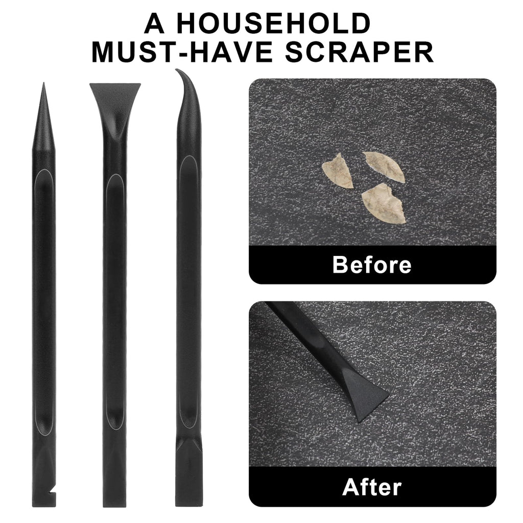 Mozeat Lens 9-piece carbon fiber plastic paint scraper set with brushes for cleaning narrow gaps, removing stickers, oil stains, and dirt.